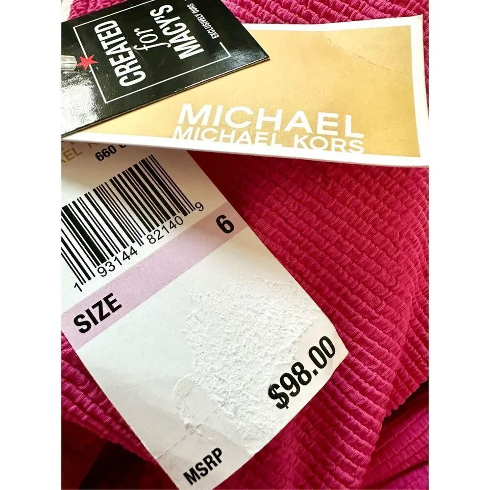 NWT MICHAEL MICHAEL KORS ONE SHOULDER SIDE CUT OUT ONE PIECE WOMEN SWIMSUIT Si